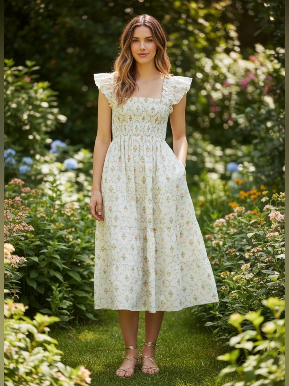 Hill House Home The Ellie Nap Dress Sz XS Cottagecore Garden Cotton Floral